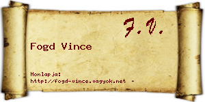 Fogd Vince névjegykártya